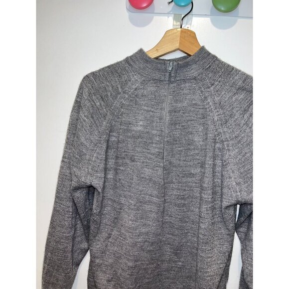 Lord & Taylor Gray Quarter-Zip Wool Sweater Size 38 Long Sleeve Lightweight - Picture 3 of 6